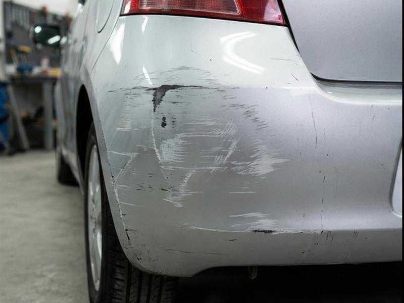 Bumper scuff before repair